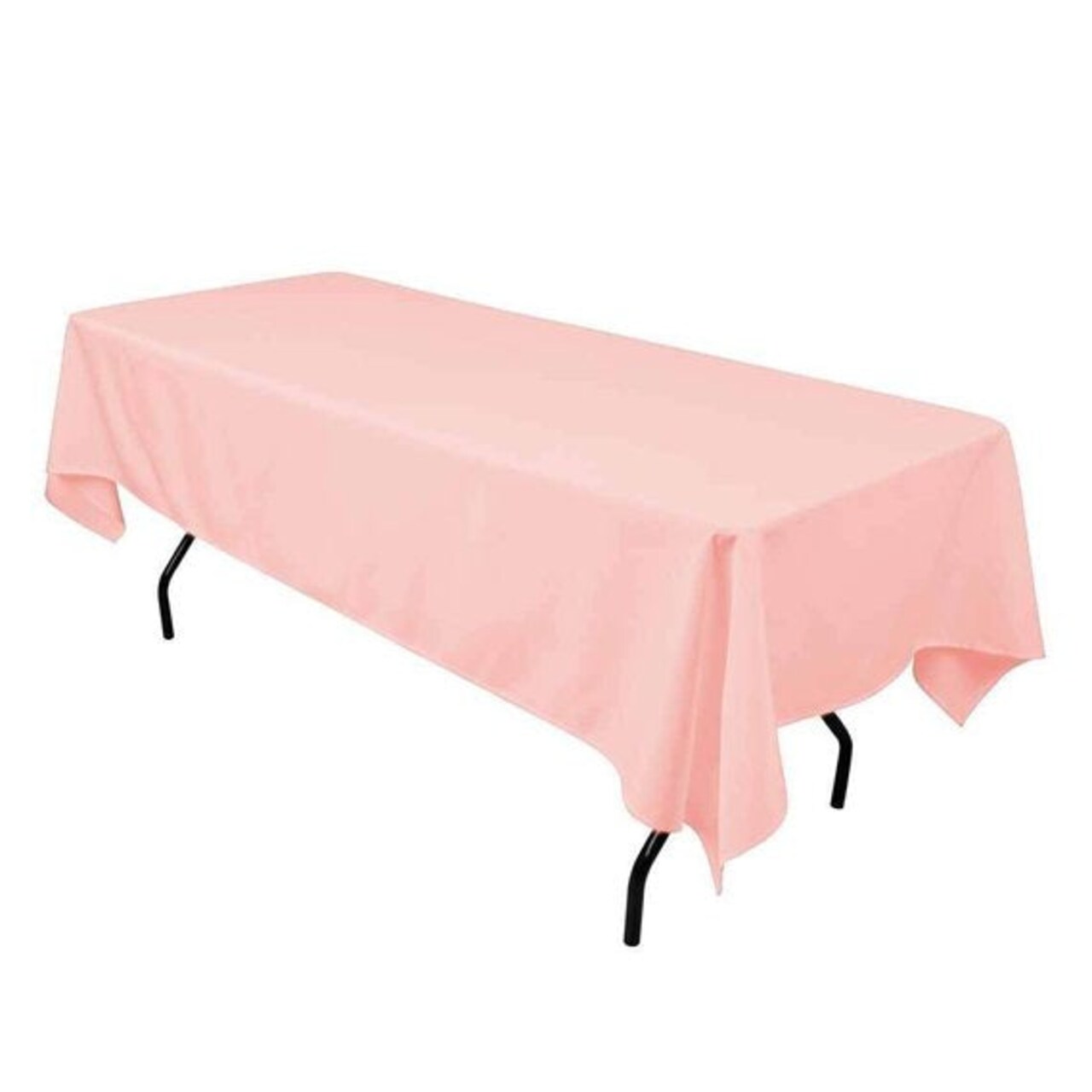 1 Yard Pink Rectangle Polyester Washable Tablecloth 60 Inch Wide Fits 6 Foot Table